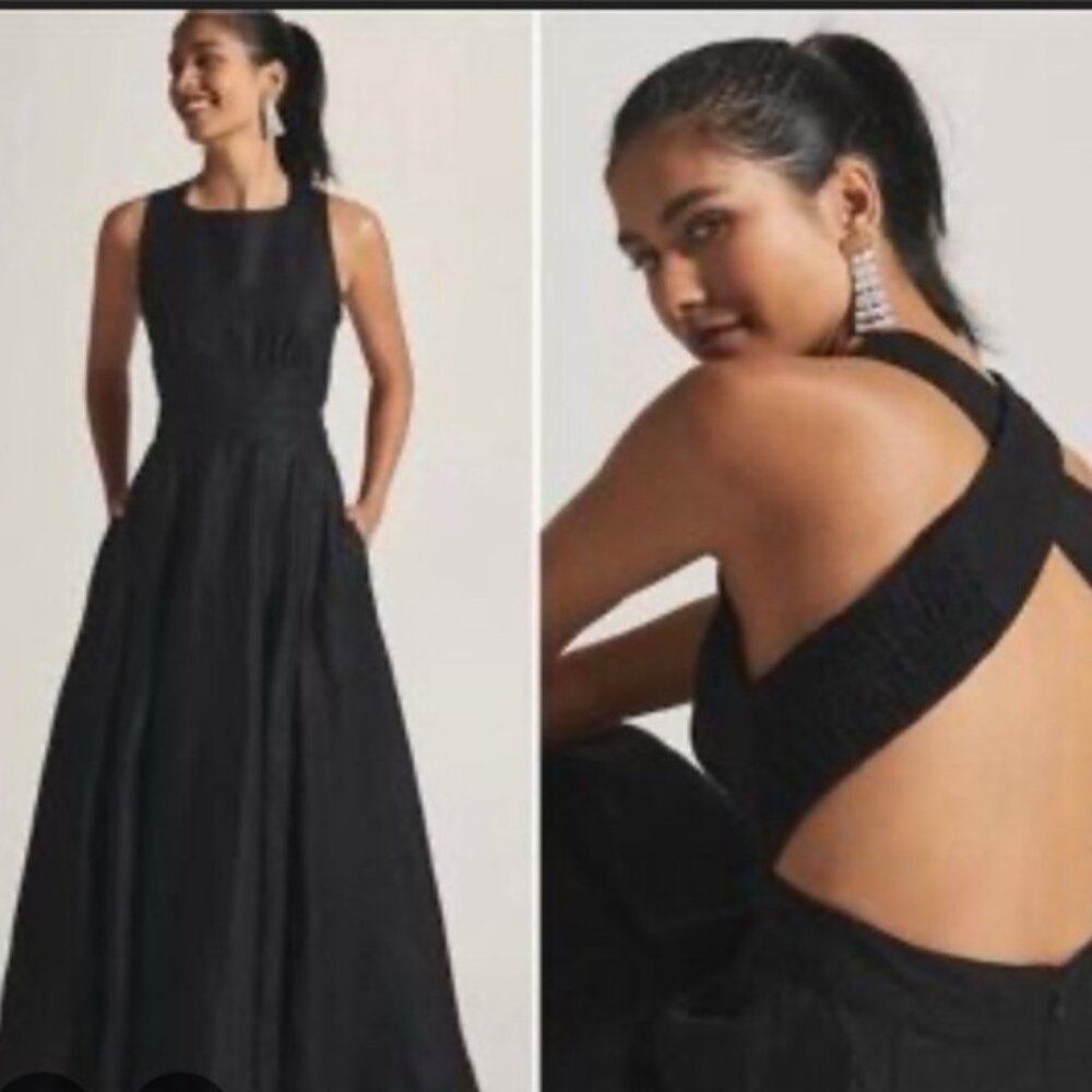 Elegant Black Open-Back Mini Dress